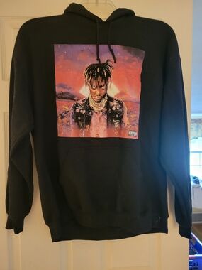 Black Graphic Pullover Hoodie - Black